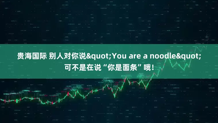 贵海国际 别人对你说"You are a noodle"可不是在说“你是面条”哦!
